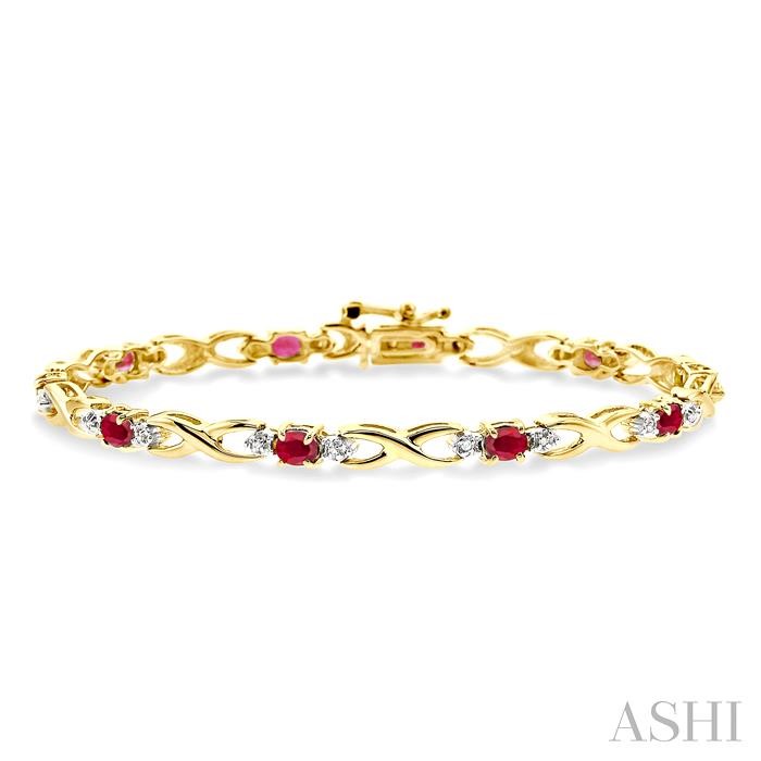 OVAL SHAPE GEMSTONE & DIAMOND BRACELET