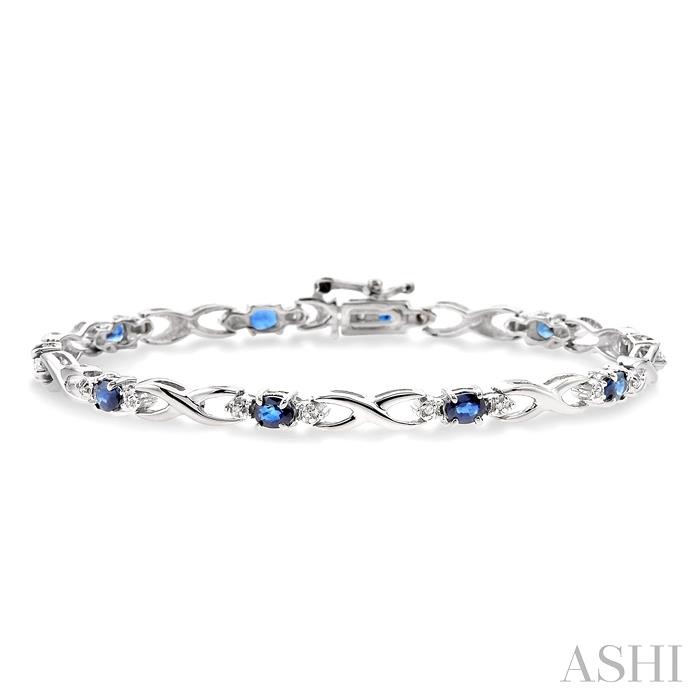 OVAL SHAPE GEMSTONE & DIAMOND BRACELET