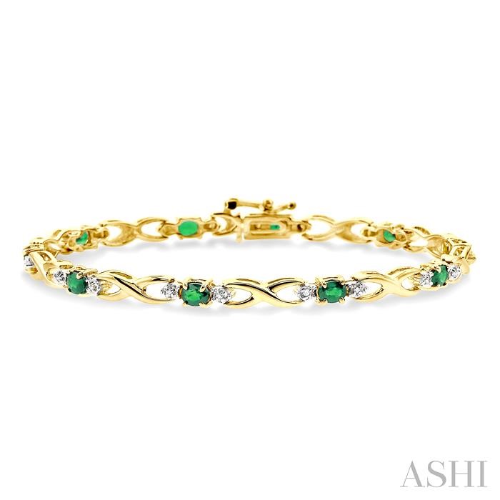 OVAL SHAPE GEMSTONE & DIAMOND BRACELET