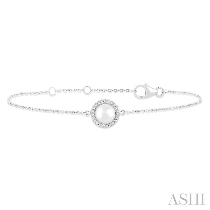 Pearl & Petite Halo Diamond Chain Bracelet