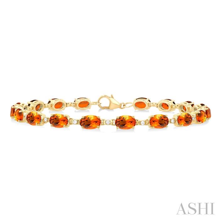 Oval Shape Gemstone & Diamond Bracelet