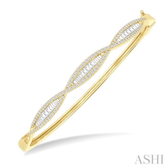 Swirl Baguette Diamond Fashion Bangle