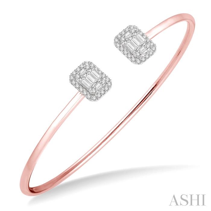 STACKABLE HALO FUSION DIAMOND OPEN CUFF BANGLE