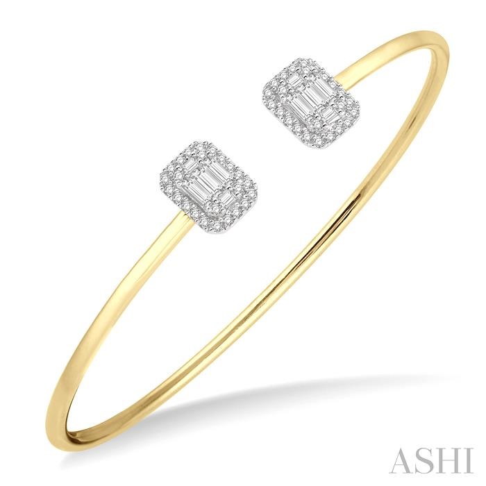 STACKABLE HALO FUSION DIAMOND OPEN CUFF BANGLE