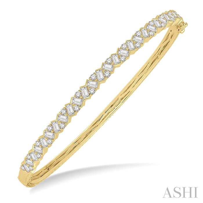 Stackable Scatter Zig-Zag Baguette Diamond Fashion Bangle