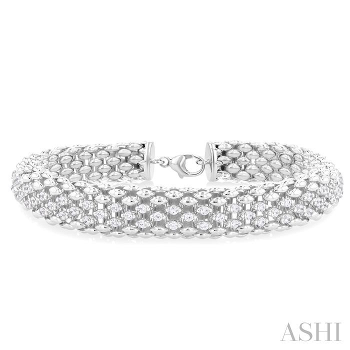 SILVER BOLD DIAMOND FASHION BRACELET