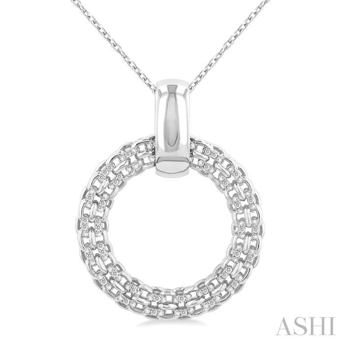 SILVER BOLD CIRCLE DIAMOND PENDANT