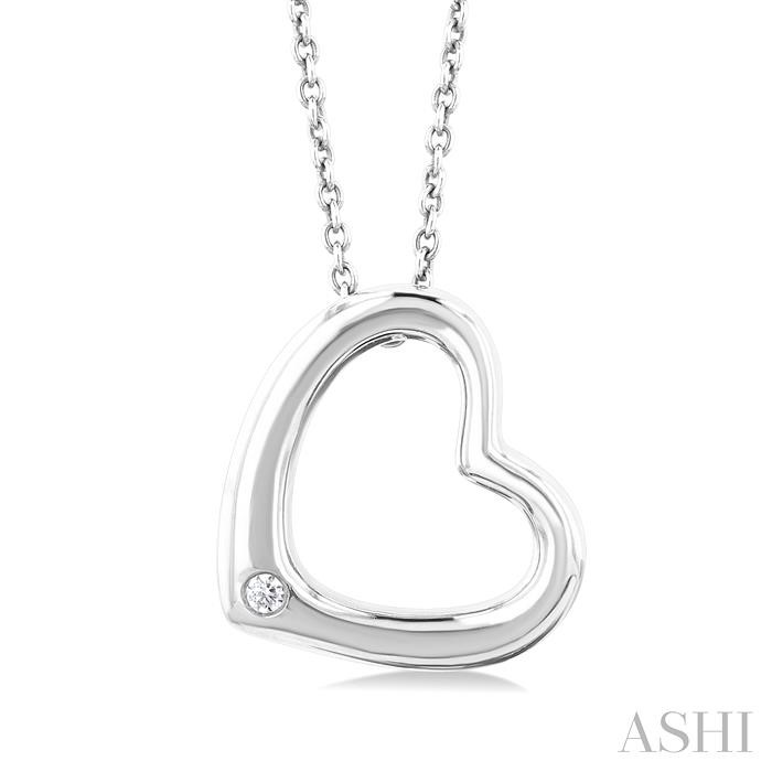 SILVER HEART SHAPE DIAMOND FASHION PENDANT