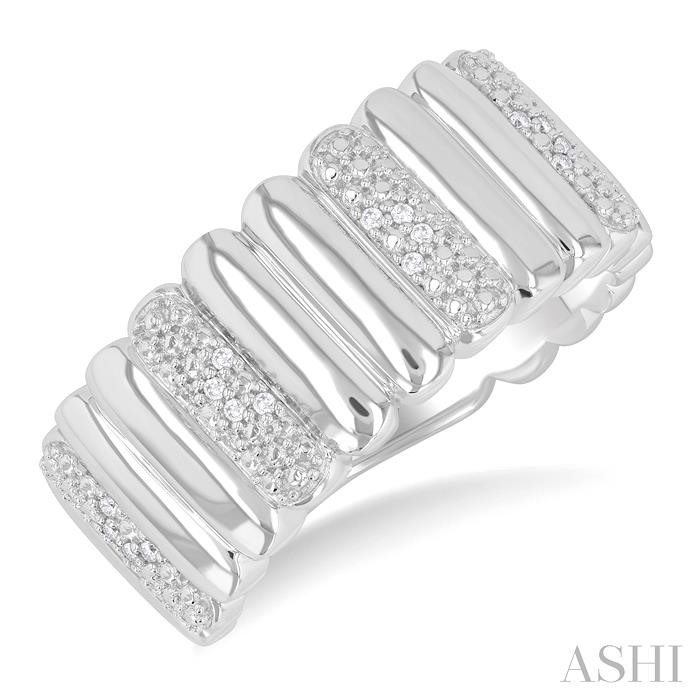 SILVER BOLD DIAMOND WIDE BAND