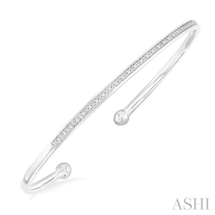 SILVER DIAMOND CUFF BANGLE