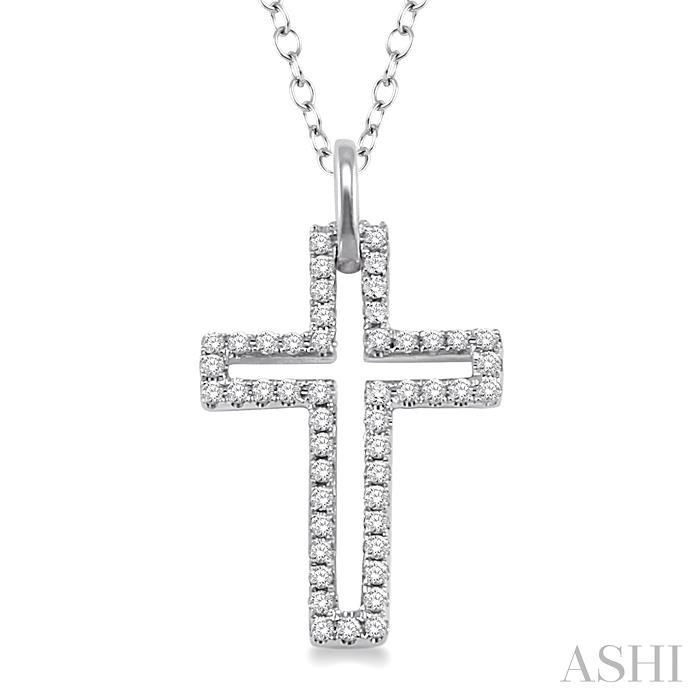 SILVER CROSS DIAMOND PENDANT