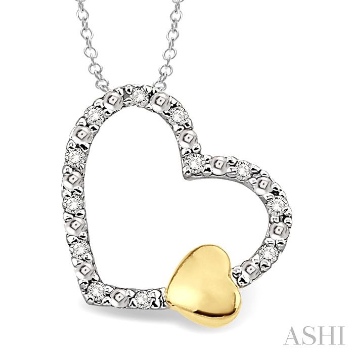 SILVER HEART SHAPE DIAMOND FASHION PENDANT