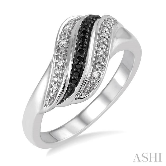 SILVER BLACK DIAMOND FASHION RING