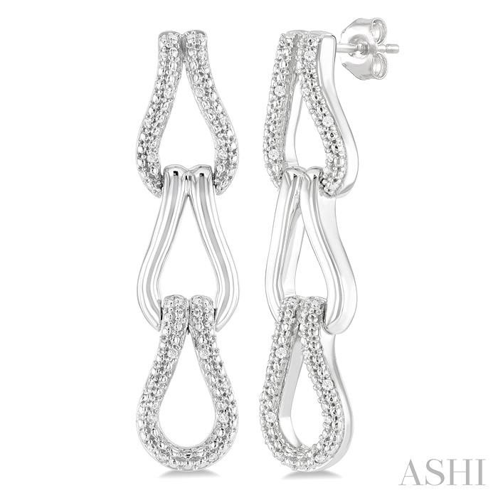 Silver Bold Knot Diamond Fashion Earrings