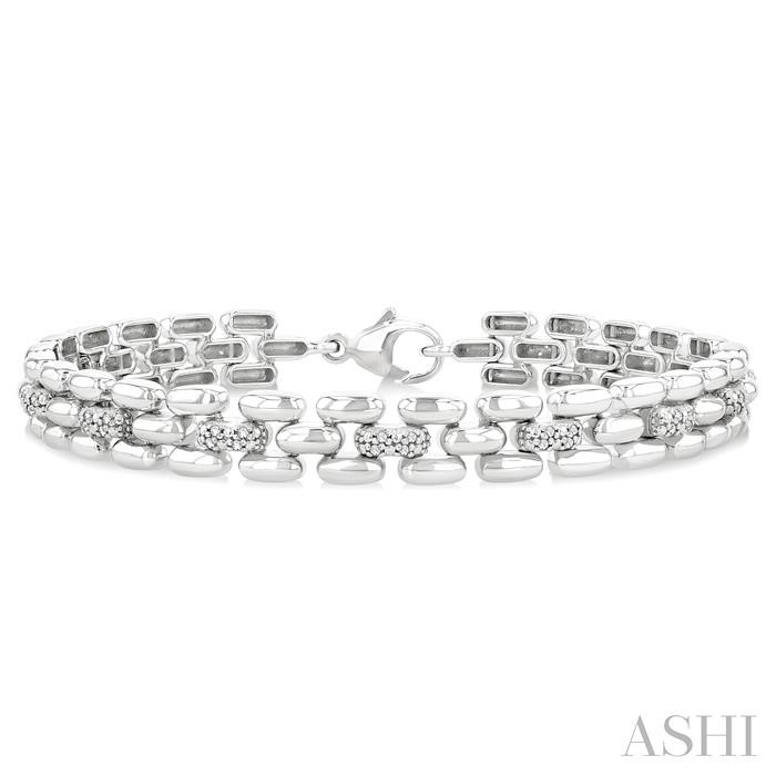 Silver Bold Diamond Fashion Bracelet