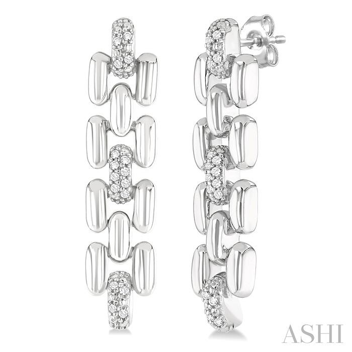 Silver Bold Diamond Fashion Earrings