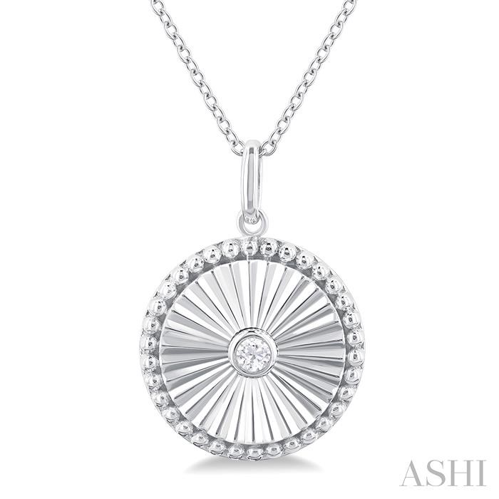 CIRCLE FLUTED MEDALLION DIAMOND PENDANT