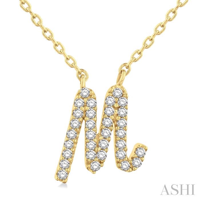 SCRIPT 'M' INITIAL DIAMOND PENDANT