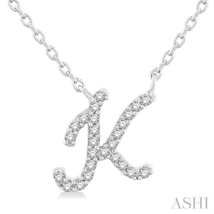 SCRIPT 'K' INITIAL DIAMOND PENDANT