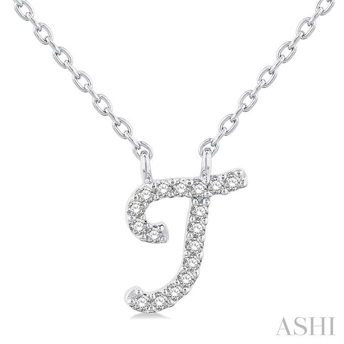 SCRIPT 'T' INITIAL DIAMOND PENDANT