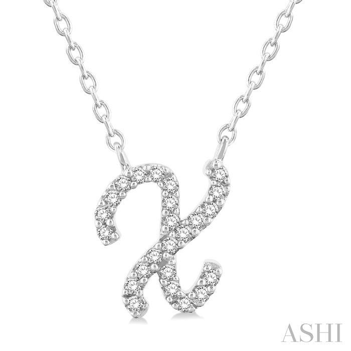 SCRIPT 'X' INITIAL DIAMOND PENDANT