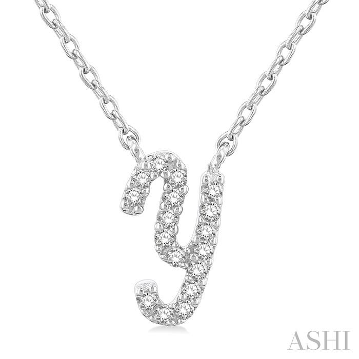 SCRIPT 'Y' INITIAL DIAMOND PENDANT