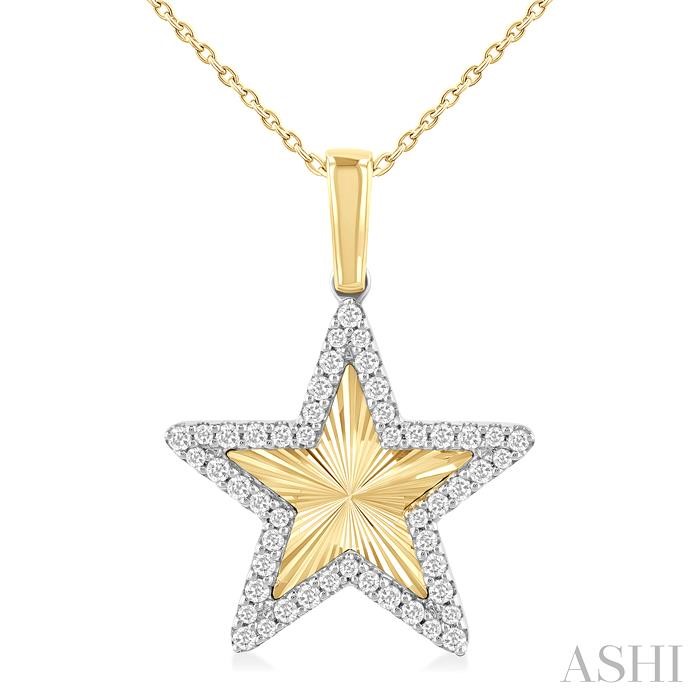  STAR FLUTED DIAMOND FASHION PENDANT