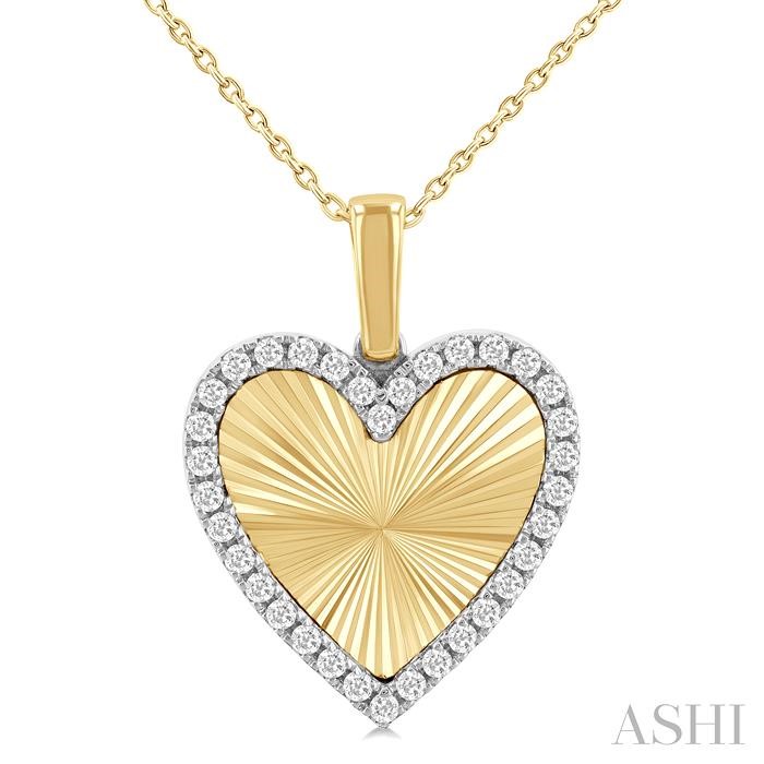 HEART SHAPE FLUTED DIAMOND FASHION PENDANT