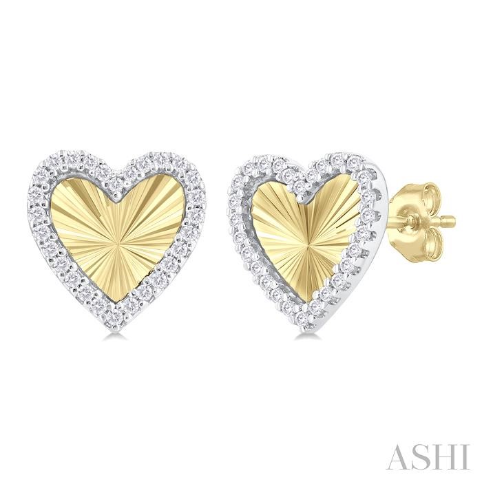 HEART SHAPE FLUTED DIAMOND FASHION EARRINGS