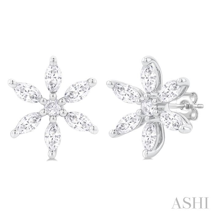 FLOWER DIAMOND FASHION EARRINGS