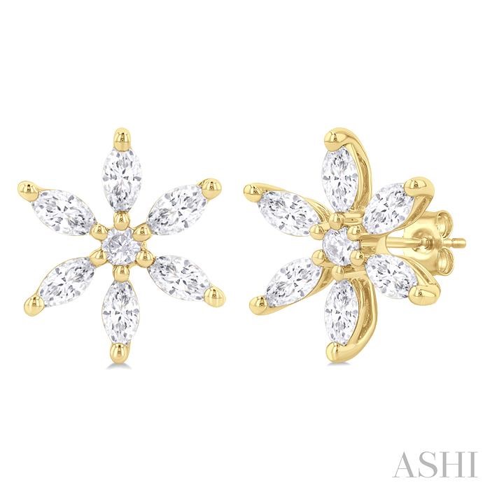 FLOWER DIAMOND FASHION EARRINGS