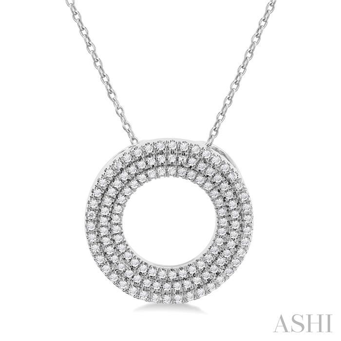 CIRCLE THREE ROW DIAMOND PENDANT