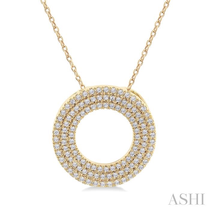 CIRCLE THREE ROW DIAMOND PENDANT