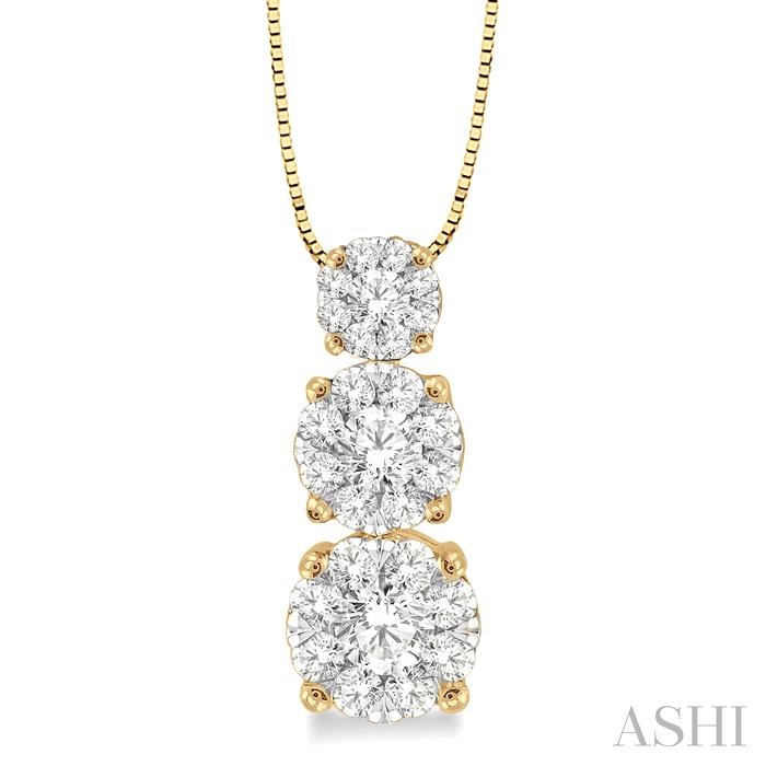 ROUND SHAPE PAST PRESENT & FUTURE LOVEBRIGHT ESSENTIAL DIAMOND PENDANT