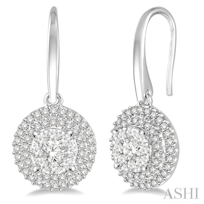 Round Shape Halo Lovebright Essential Diamond Earrings