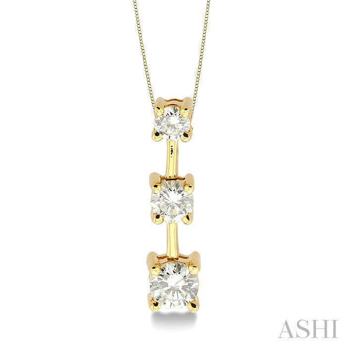 ROUND SHAPE PAST PRESENT & FUTURE DIAMOND PENDANT