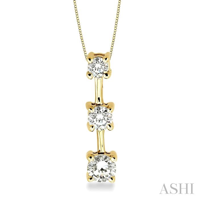 ROUND SHAPE PAST PRESENT & FUTURE DIAMOND PENDANT