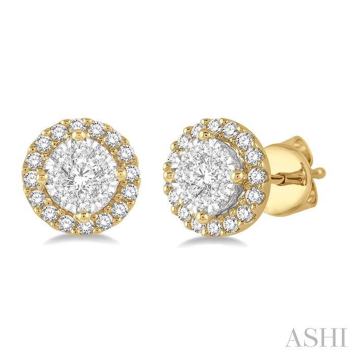 ROUND SHAPE HALO LOVEBRIGHT ESSENTIAL DIAMOND EARRINGS