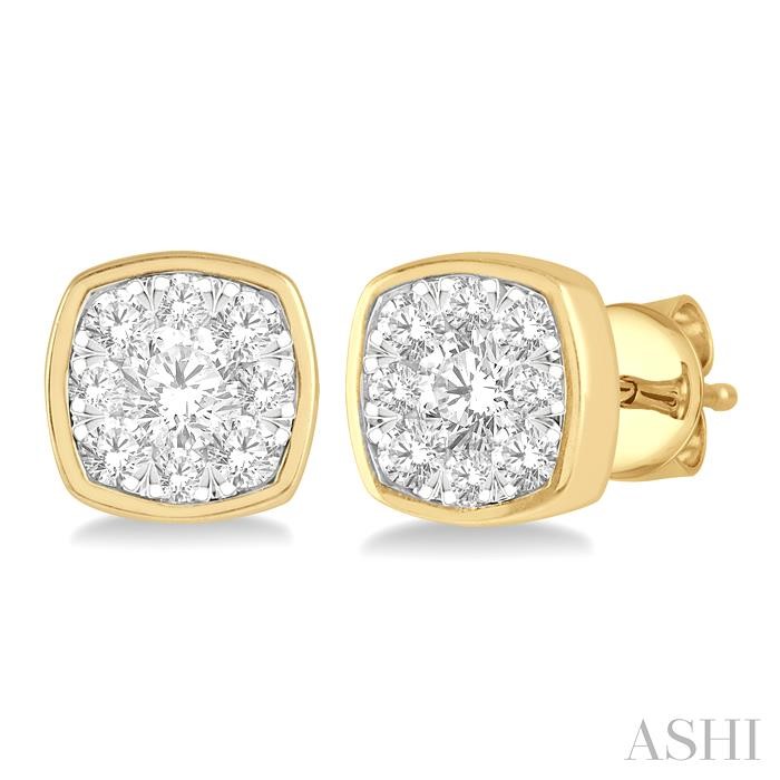 CUSHION SHAPE LOVEBRIGHT ESSENTIAL DIAMOND STUD EARRINGS