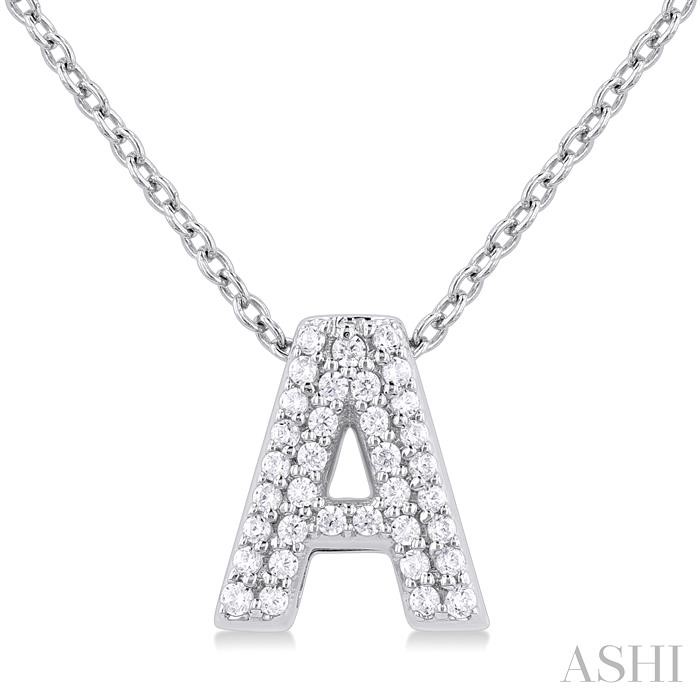 BUBBLE 'A' INITIAL DIAMOND PENDANT