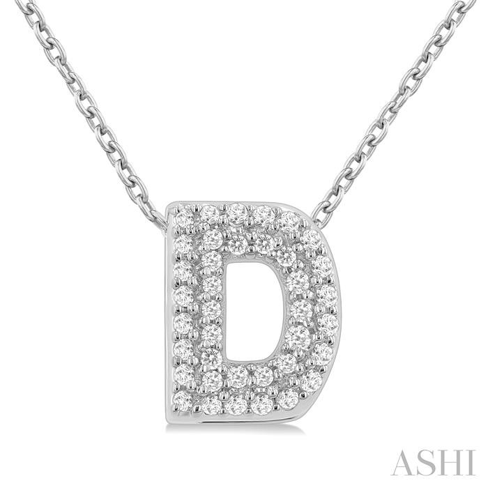 BUBBLE 'D' INITIAL DIAMOND PENDANT