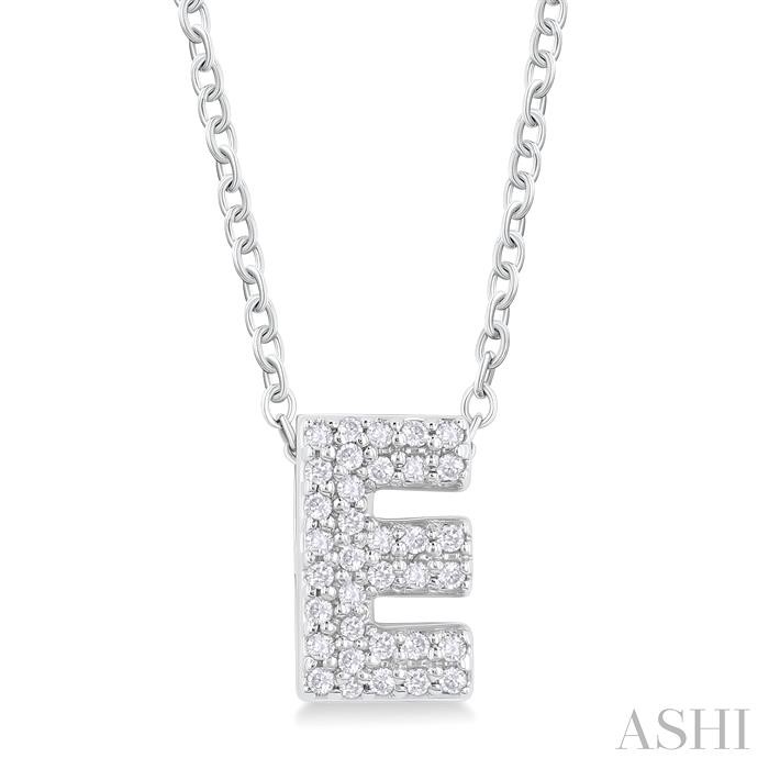 BUBBLE 'E' INITIAL DIAMOND PENDANT