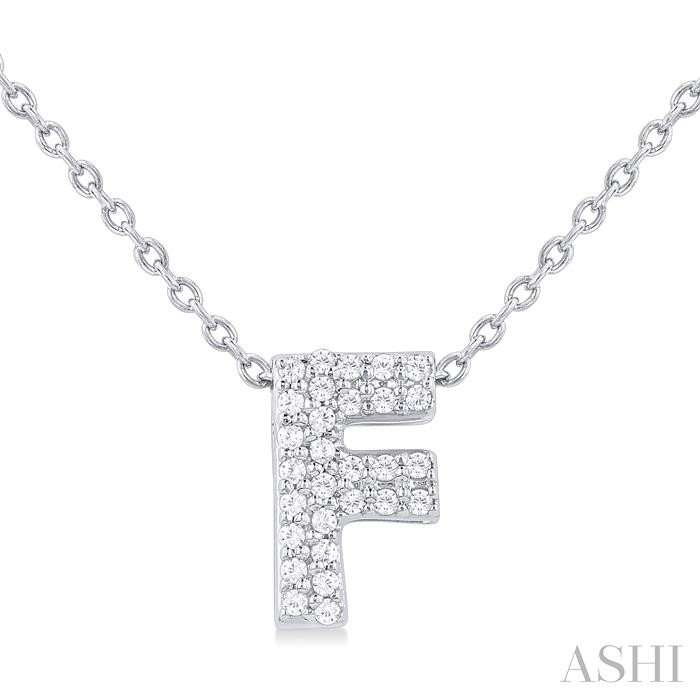 BUBBLE 'F' INITIAL DIAMOND PENDANT