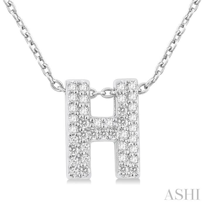 BUBBLE 'H' INITIAL DIAMOND PENDANT