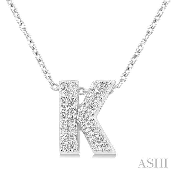 BUBBLE 'K' INITIAL DIAMOND PENDANT