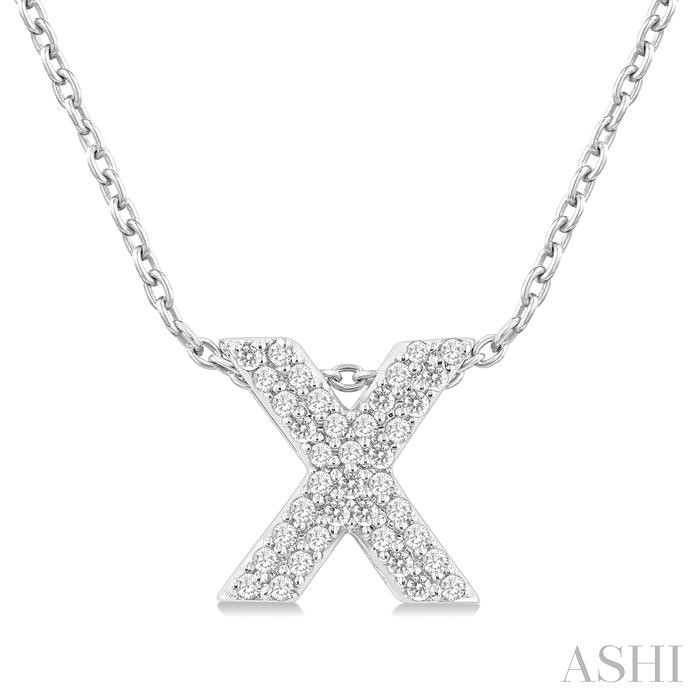 BUBBLE 'X' INITIAL DIAMOND PENDANT