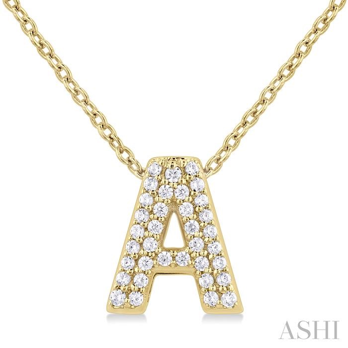 BUBBLE 'A' INITIAL DIAMOND PENDANT