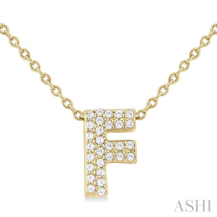 BUBBLE 'F' INITIAL DIAMOND PENDANT