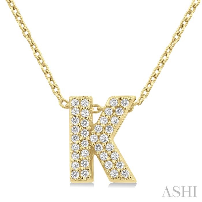 BUBBLE 'K' INITIAL DIAMOND PENDANT