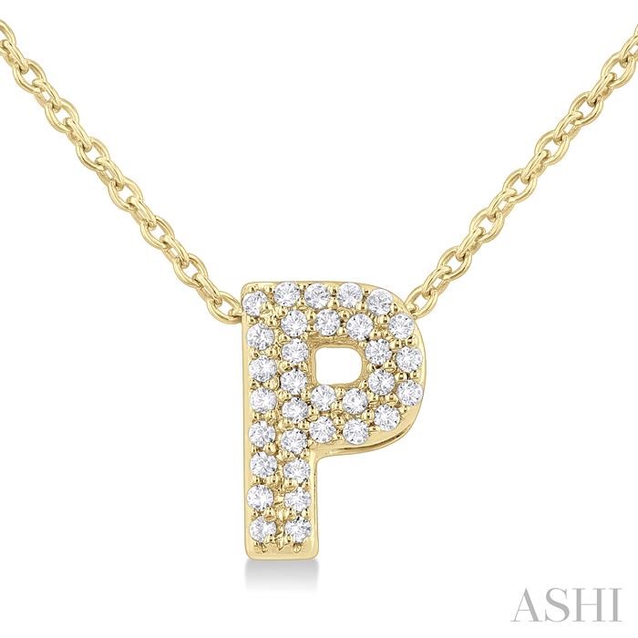 BUBBLE 'P' INITIAL DIAMOND PENDANT